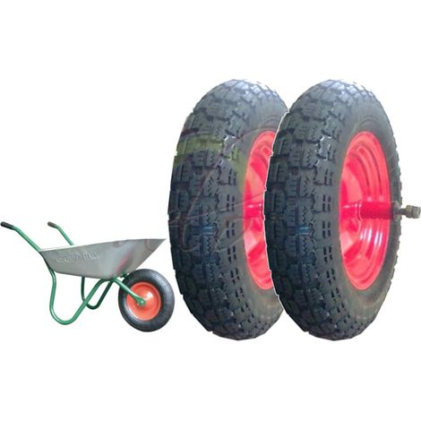 2 Ruote PNEUMATICHE Complete 3.50-8 (4pr) Ricambio CARRIOLA Modello Vespa ASSE Lungo 155mm GOMME UI308 Union (1/2)