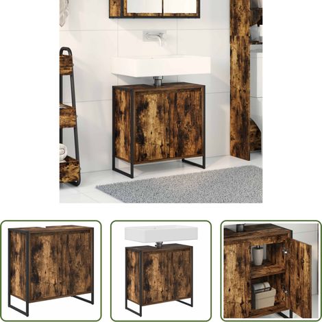 vidaXL Industriestil - Badezimmerschrank Raucharbe 60 x 30 x 60 cm Holzwerkstoff (1/5)