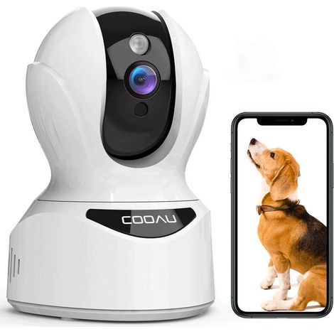 Indoor Wireless Security Camera, COOAU 1080P Home WiFi Surveillance IP Dome Cameras PTZ, Night Vision, Motion Tracking, 2-Way Audio, Arbeiten mit Alexa, Cloud/SD-Speicher (1/5)