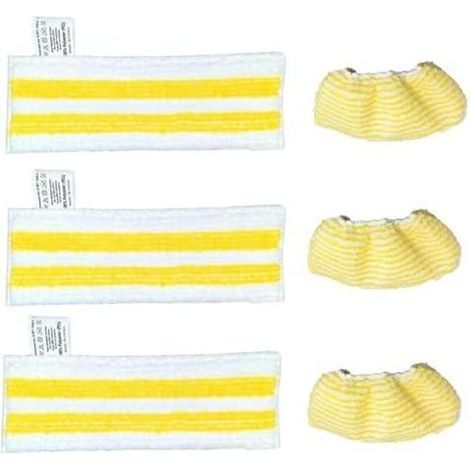 Lot de 6 Lingettes Microfibre Kärcher EasyFix SC1 SC2 SC3 SC4 SC5, Lavable, Vapeur, Rechange, Nettoyage, Sol (1/2)