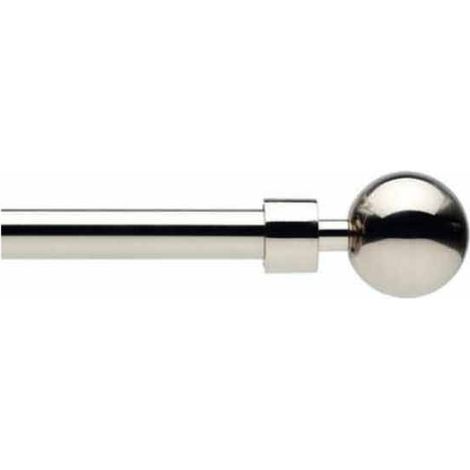 Bastone Angelo Carillo per tenda nickel lucido decori palla 110/200 cm Ø16/19 mm