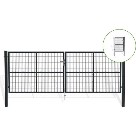 Puerta de malla 4m H.140cm RAZO + Puerta 1m RAZO H.140cm Gris (1/5)