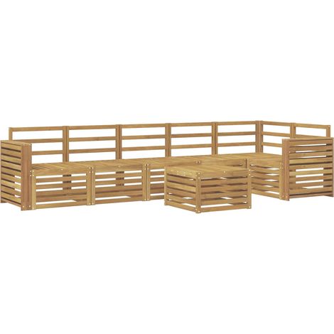Conjunto de sofás de exterior 7 pcs Blanco 59 x 59 x 37 cm vidaXL (1/5)