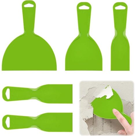 Set di 5 raschietti, strumenti per raschiare la vernice e rimuovere etichette, colla, vernice e adesivi. (1/4)