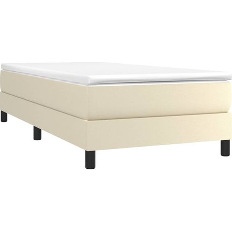 vidaXL Giroletto a Molle con Materasso Crema 90x190 cm in Similpelle