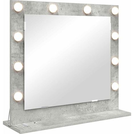 Miroir de coiffeuse rectangulaire, gris ciment, 60 x 55 x 18 cm (1/5)