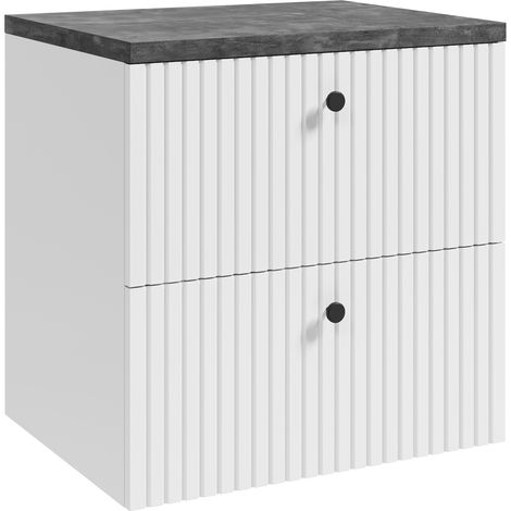 Mueble de lavabo Saros 60 cm - Blanco - Mueble de baño con encim