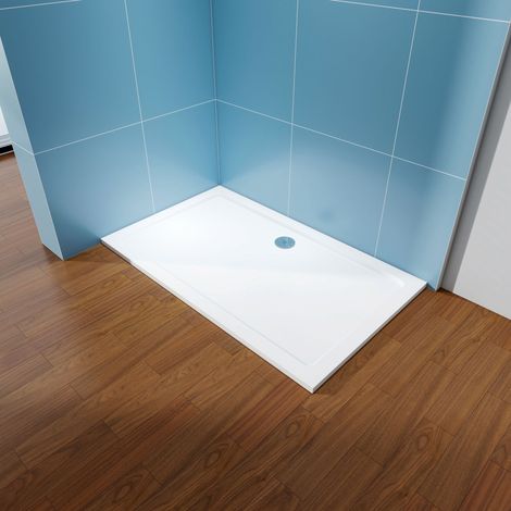 Stech Homes 900x700mm Rectangular Low Profile Shower Tray White Shower Base Tray for Shower Enclosure Bathroom with Waste Trap (1/5)