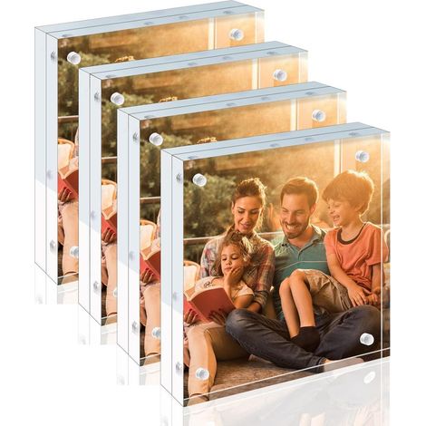 Bilderrahmen magnetisch 13x13cm Acryl schwebend 4er 5x5 (1/5)