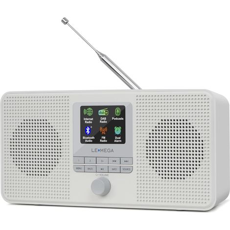 IR4S Radio Internet Stéréo,Radio WiFi Dab/Dab+,FM,Podcasts,Bluetooth,Haut-parleurs Stéréo 2.0,Double Réveil,60 Préréglages,Sortie Casque,Gris (1/5)