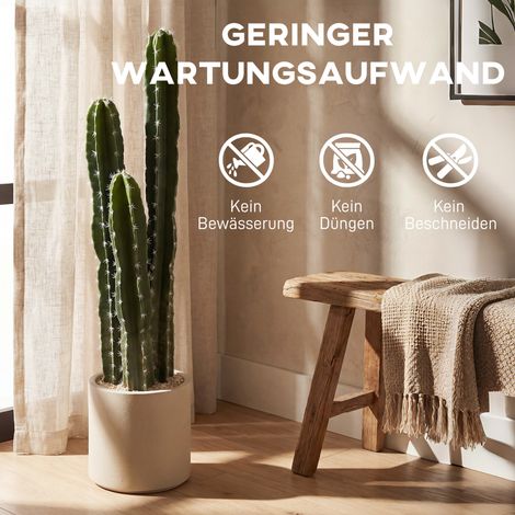 Plante artificielle cactus grande 95 cm avec pot réaliste pour maison, bureau, décoration verte (1/4)