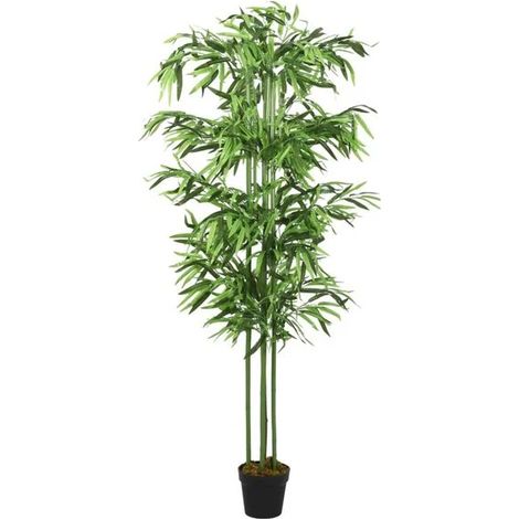 Bambou artificiel, 240 feuilles, 80 cm de long, vert (1/5)