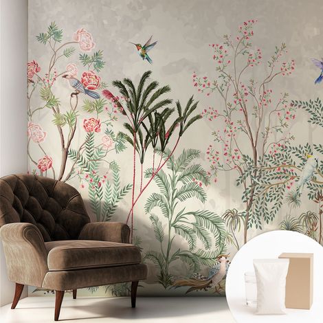 Carta Da Parati Con Design Moderno - Per Rinnovamento Rapido - Non-Woven - Per Interni Moderni oasi tropicale 250x250 cm (1/5)