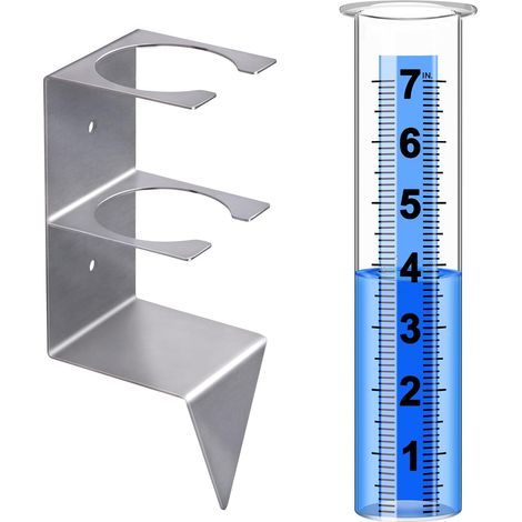 Pluviomètre extérieur 15,5 cm avec support inox, jauge de pluie pour jardin, pelouse et terrasse (1/5)