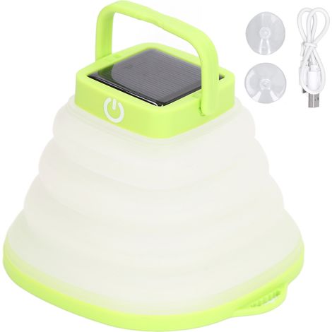 Lampe solaire pliable rechargeable USB, 3 modes de luminosité réglables, multifonction apaisante pour extérieur. (1/5)