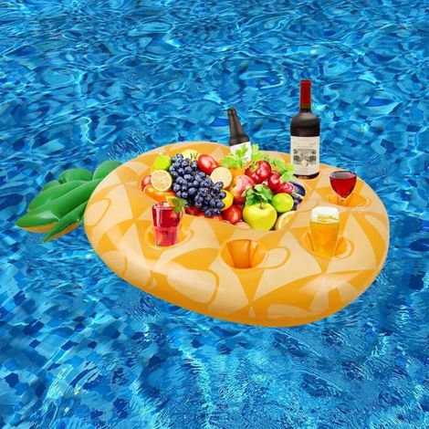Bar flottant pour piscine avec porte-bouteilles gonflable, plateau gonflable, bar flottant. Accessoires pour bars de spa flottants pour fêtes au bord de la piscine. (1/5)