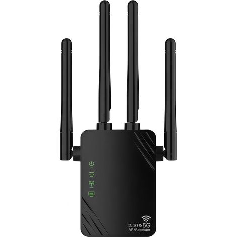 Répéteur Wifi - Ac1200Mbps - Double Bande 2.4GHz/5GHz - 4 Antennes Haute Performance - Couverture Jusqu'à 200 M² - 2 Ports LAN - 1 Pièce (1/5)
