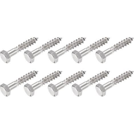 Hex Tirefond Vis (M8x40mm)10pcs, 304 Inox Acier Autotaraudeurs Bois Boulons - pour Ménage Applications (1/5)