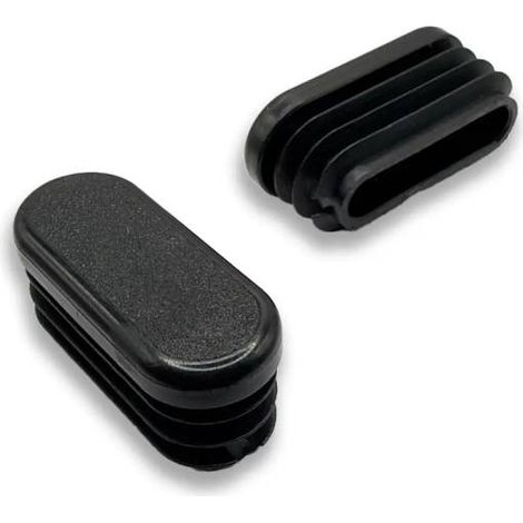 Ajile - Embout ovale NOIR pour pied et tube de diam. 50 x 20 mm