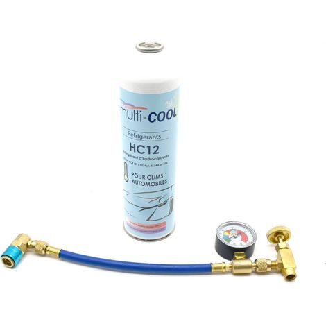 Multitanks – Pack de recharge MULTICOOL 12a – Remplace R12, R134a, 1234yf – Flexible DC402 inclus – 420g pour climatisation auto et commerciale