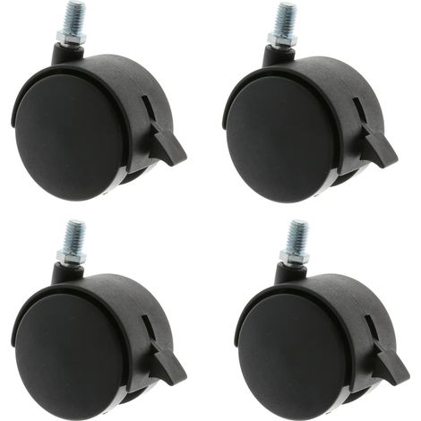 Möbelrolle Lenkrolle Transportrolle Stuhlrolle Bremse Hartbodenrolle Ø40mm 4er Pack (1/5)