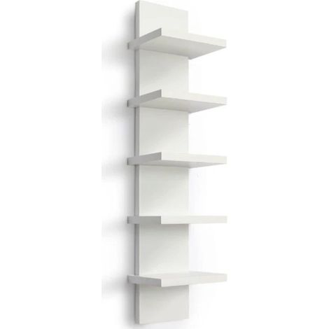 Étagère murale verticale flottante 5 niveaux – Matériau panneau de particules – Installation facile – Pour décoration et rangement