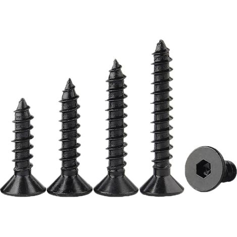 10/20/50 pièces M3 M4 M5 M6 Vis autotaraudeuses à tête hexagonale plate soufflée en acier au carbone (1/2)
