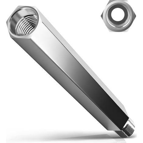 UNC 1 1/4" 400mm Rallonge Extension pour Couronne Diamantée en Alliage d'aluminium 12,000 RPM, IPX7 Adaptateurs de Couronnes de Forage, Douille Hexagonale avec Clé de 41mm, Pour Béton Armé (1 pièce)