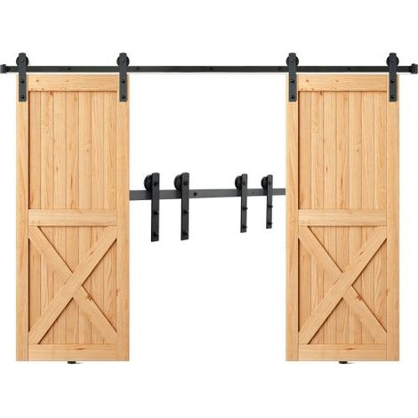 Kit Quincaillerie de Porte Coulissante de Grange 244 cm Rail (1/5)