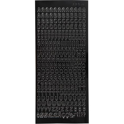 Stickers - Noir - Alphabet majuscule - 10x23 cm - Film aluminium - Objets décoratifs
