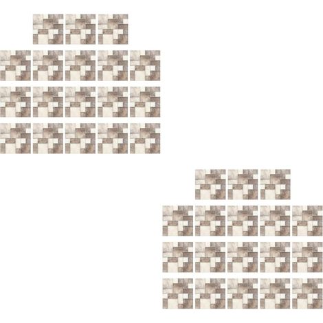 36pièces Autocollants Muraux Imitation Carrelage De Décoratives Auto-adhésives Résistants à Eau Pour Cuisine Et Salle De Bain Design Et Café (1/5)
