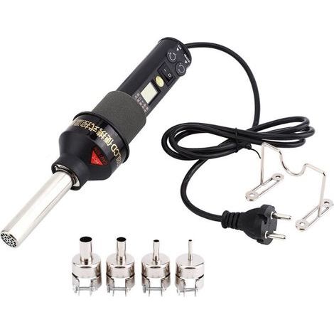 Décapeur Thermique, Pistolet à Air Chaud Électronique 220V 450W Réglable Portatif avec 4 Buses et 1 Support LCD Écran pour Bricolage Soudage (1/5)