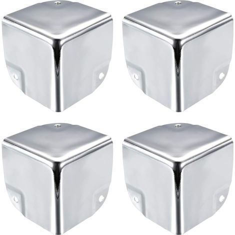 Eckenschützer aus Metall für Schachteln, 50 x 50 x 50 mm Kantenschutz, silberfarben, 4er-Set, für Tisch- und Schreibtischecken. (1/5)