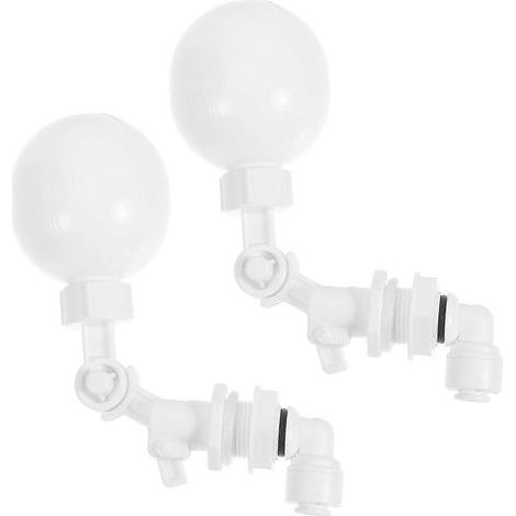 Kit de 2 vannes à flotteur pour contrôle automatique du niveau d'eau, distributeurs d'eau, raccord rapide 1/4 pouce, vanne en plastique avec arrêt automatique pour réservoirs, blanc (1/5)