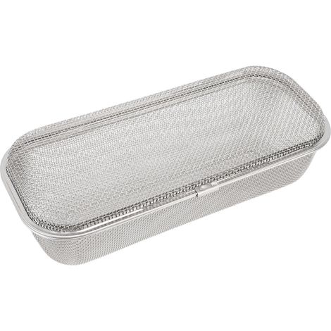 Panier à ustensiles pour lave-vaisselle en acier inoxydable 304, rectangulaire, avec égouttoir, pour baguettes et petits objets, 11,5 x 26,5 x 7,5 cm / 4,5 x 10,4 x 3 pouces (1/5)