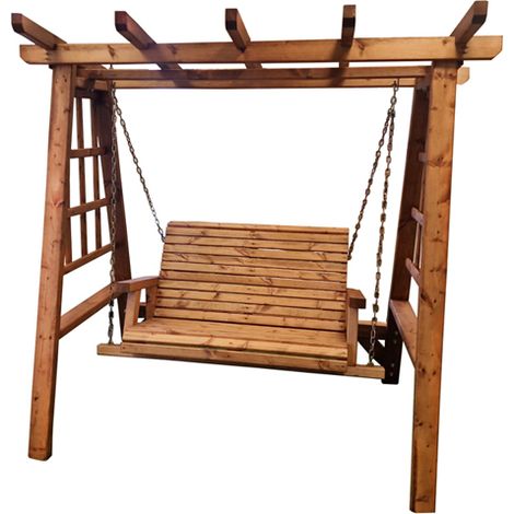 2 Seater Valley Garden Swing Seat Hammock - Redwood - L125 x W180 x H185 cm - Minimal Assembly Required