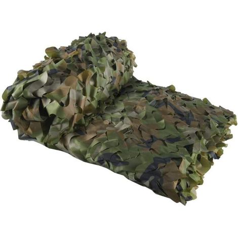 Filet de Camouflage Vert Voile d\ombrage rectangulaire design ombrière camouflage 3x4 m Brise Vue Militaire vert (1/5)