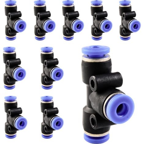 10 pièces 16 mm répartiteur en Y à 3 voies, raccord pneumatique, rapide plastique raccords Push to Connect, adaptateur de conduite d'air PY - PE-4mm (1/5)