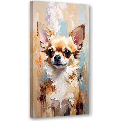 Tableau déco Chien Chihuahua Animal Beige 40x80 (1/4)