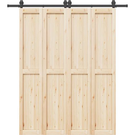 vidaXL Kit di Binari per Porte Scorrevoli 200 cm Acciaio Nero