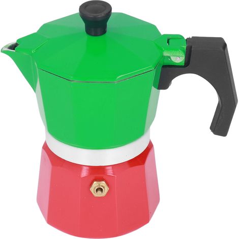 Espressokocher für den Herd, kräftiger, aromatisierter Espresso im italienischen Stil, Mokkakanne, achteckig, 3 Farben, 3 Tassen (150 ml) (1/5)