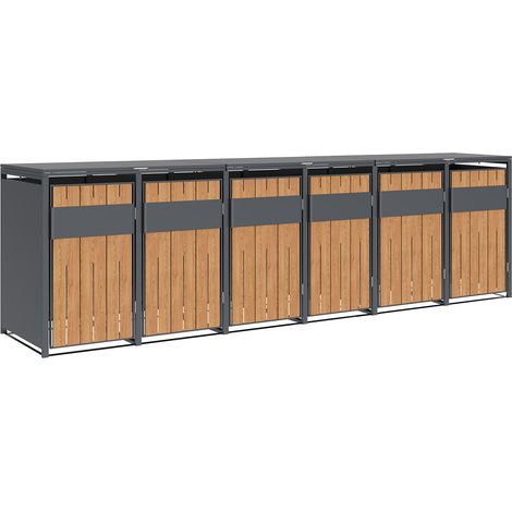 Westmann Mülltonnenbox Holzoptik 6er