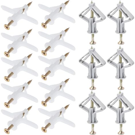100 pcs Chevilles pour corps creux m8 Set, Chevilles pour construction sèche, Chevilles en plâtre, Chevilles à expansion, Chevilles pour corps creux en plâtre, Chevilles à expansion pour placoplâtre (1/5)