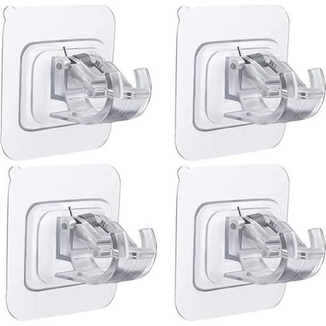 4 Pcs Support de Tringle à Rideau Autocollant Supports muraux pour tringles à Rideaux Auto-Adhésif Crochets Autocollants pour (1/4)