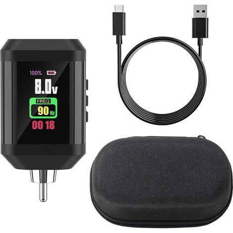 Alimentation sans fil pour tatouage 2200mAh, interface RCA, pile rechargeable USB réglable pour stylo de tatouage noir (1/5)