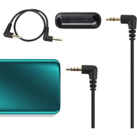 Câble Audio, Câble de Connexion Audio TRS-TRRS 3,5 Mm, Câble HiFi Stéréo Mâle à Mâle à Angle Droit de 30 Cm, pour L'enregistrement Audio et Vidéo sur Smartphone (1/5)