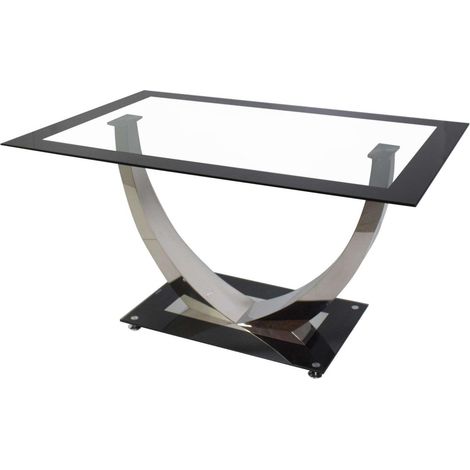 Mesa para cocina, comedor fija Md-Ubrique acabado negro, 140cm(ancho) 75cm(altura) 90cm(fondo). (1/2)