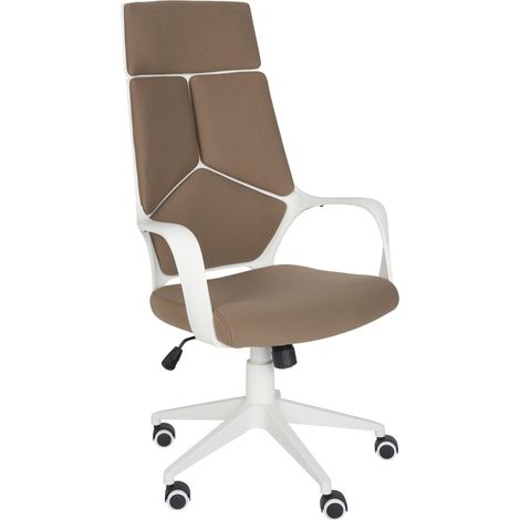 Sedia da scrivania girevole regolabile Poliestere marrone e bianco Telaio Delight