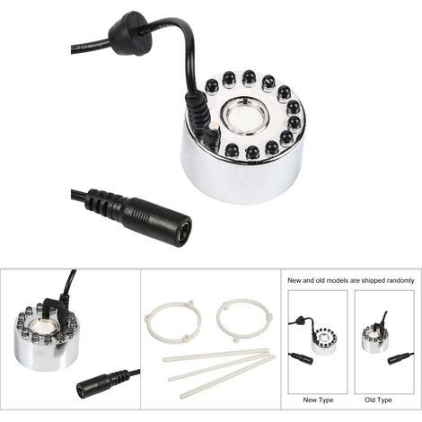 Fontaine à Brume Ultrasonique 24V avec Changement de Couleurs, Humidificateur d'Air avec Adaptateur et Prise UE 100-240V (1/5)