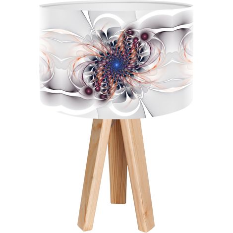 Lampe de chevet mandala foto-316 - Bois clair